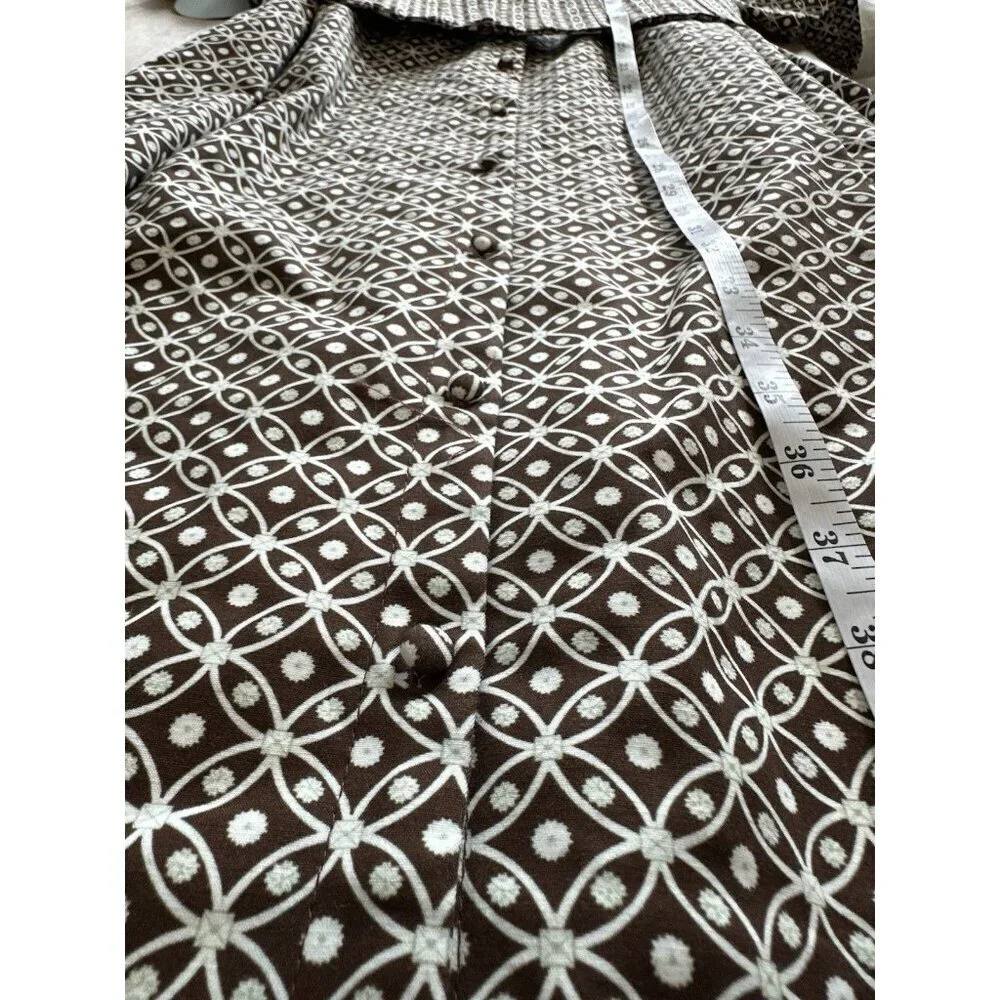 Hill House NWT The Carolina Shirt Dress Chocolate Circular Lattuce XL Midi - Picture 9 of 10